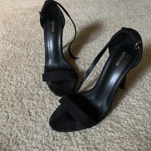 Clover Black Strap Heeled Sandals